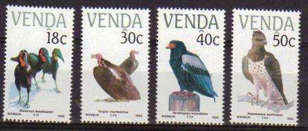 THEMATIC - BIRDS - 1989 MNH SET OF 4 VENDA ENDANGERED BIRDS