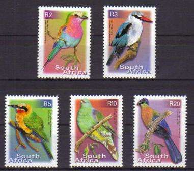 RSA 2000 7TH DEFINITIVE BIRDS SET OF 5 MNH SINGLES WITH PERF 13 BY CARTOR