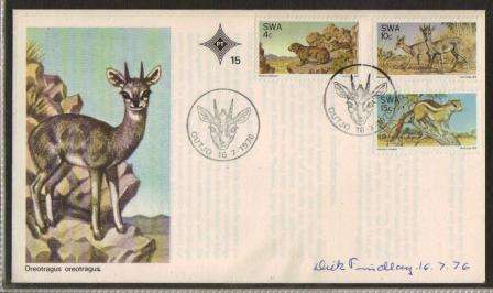 SWA 1976 NATURE CONSERVATION OFFICIAL FDC #15 SIGNED BY ARTIST DICK FINDLAY