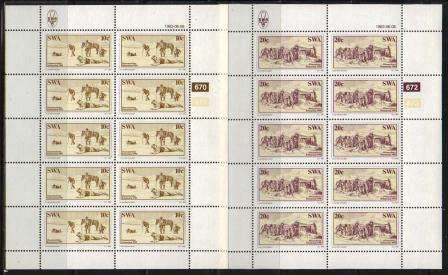 SWA 1983 DISCOVERY OF DIAMONDS SET OF 4 MNH FULL SHEETS OF 10
