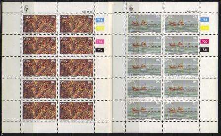 SWA 1983 LOBSTER INDUSTRY SET OF 4 MNH FULL SHEETS OF 10