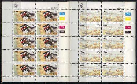 SWA 1984 GERMAN COLONISATION SET OF 4 MNH FULL SHEETS OF 10
