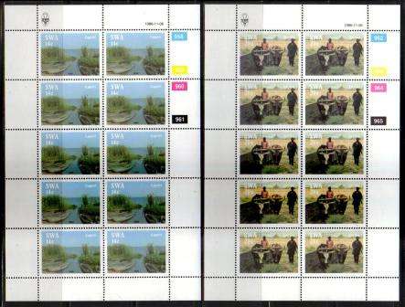 SWA 1986 CAPRIVI STRIP SET OF 4 MNH FULL SHEETS OF 10