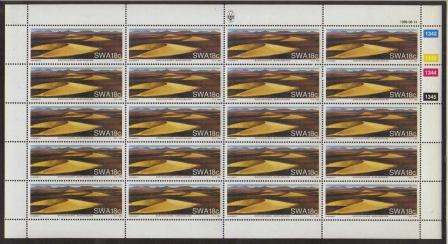 SWA 1989 NAMIB DESERT SAND DUNES SET OF 4 MNH FULL SHEETS