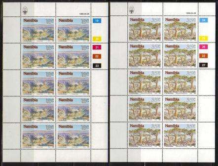 NAMIBIA 1990 NAMIBIAN SIGHTS SET OF 4 MNH FULL SHEETS OF 10