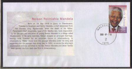 RSA 2013 NELSON MANDELA SET OF 10 COM COVERS CXD ON HIS 95TH BIRTHDAY