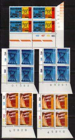 RSA 1973 ESCOM SET OF 5 MNH CONTROL BLOCKS OF 4