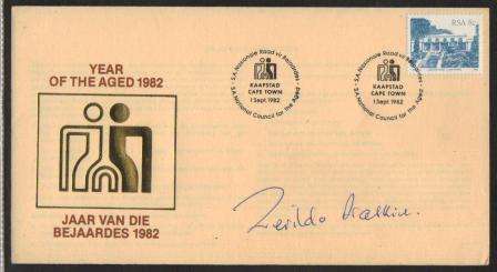 RSA 1982 YEAR OF THE AGED COM COVER SIGNED