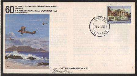 SA AIR FORCE (SAAF) FLIGHT COVER #21 - SIGNED BY ARTIST GEORGE VAN RHYN