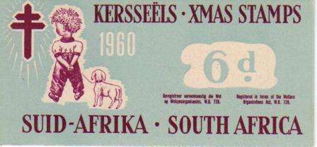 UNION SA 1960 6D CHRISTMAS LABELS BOOKLET COMPLETE WITH 1 MNH PANE