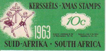 RSA 1963 10c MNH CHRISTMAS LABELS BOOKLET COMPLETE WITH 2 MNH PANES