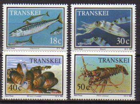 TRANSKEI 1989 FOOD FROM THE SEA SET OF 4 MNH SINGLES
