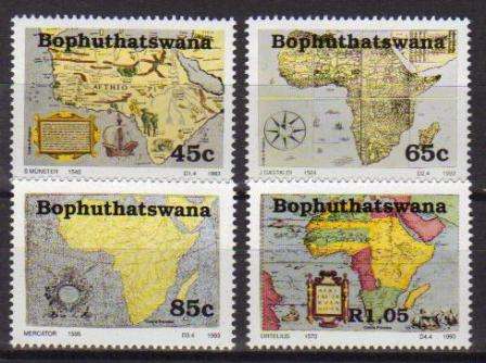 BOP 1993 OLD AFRICAN MAPS SET OF 4 MNH SINGLES