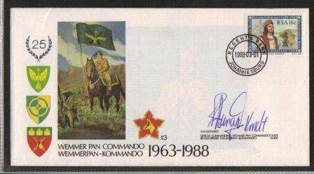 SA ARMY COM COVER # 13 - 25 YEARS WEMMER PAN COMMANDO - SIGNED IN BLUE