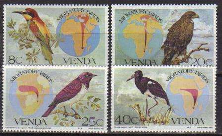 VENDA 1983 MIGRATORY BIRDS SET OF 4 MNH SINGLES