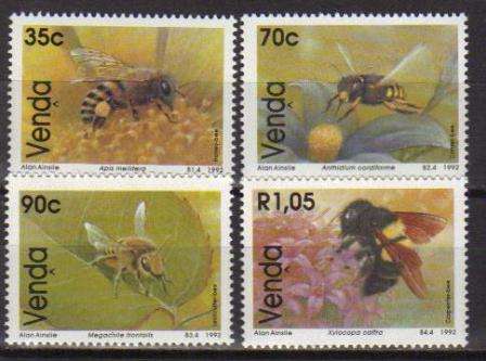 VENDA 1992 BEES SET OF 4 MNH SINGLES
