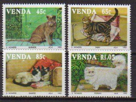 VENDA 1993 DOMESTIC CATS SET OF 4 MNH SINGLES