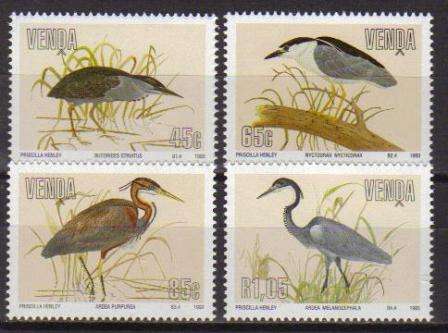 VENDA 1993 HERONS SET OF 4 MNH SINGLES