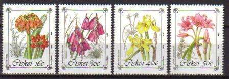 CISKEI 1988 PROTECTED FLOWERS SET OF 4 MNH SINGLES