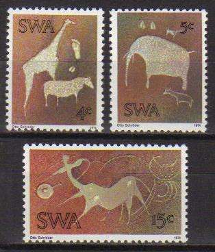 SWA 1974 ROCK ENGRAVINGS SET OF 3 MNH SINGLES