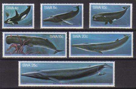 SWA 1980 WHALES SET OF 6 MNH SINGLES