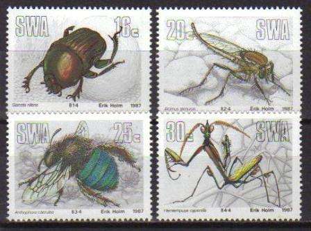SWA 1987 USEFUL INSECTS SET OF 4 MNH SINGLES