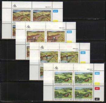 TRANSKEI 1985 SAVE THE SOIL SET OF 4 MNH CONTROL BLOCKS OF 4
