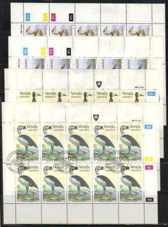 VENDA 1987 WATERFOWL SET OF 4 USED (CTO) FULL SHEETS OF 10