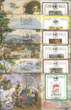 RSA 1988 PHILATELIC EXHIBITION - PMB 150 SET OF 6 FEDERATION COM COVERS FED 3