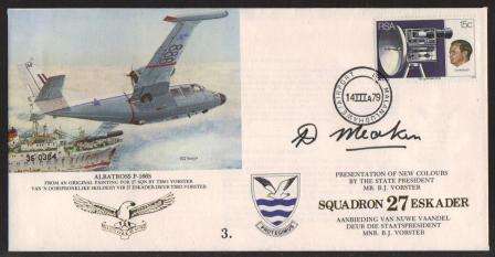SA AIR FORCE (SAAF) FLIGHT COVER #3 - 1979 27 SQUADRON SIGNED BY D MEAKIN