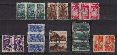 UNION SA 1942/44 SMALL WARS SET OF 8 (4 USED PAIRS AND 4 USED TRIPS)