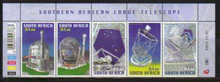 RSA 2004 SOUTHERN AFRICAN LARGE TELESCOPE MNH CONTROL STRIP OF 5