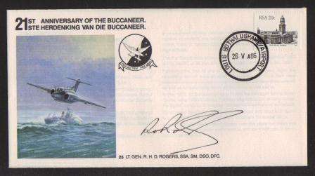 SA AIR FORCE (SAAF) FLIGHT COVER # 25 - 21ST ANNIVERSARY OF THE BUCCANEER SIGNED