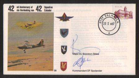 SA AIR FORCE (SAAF) FLIGHT COVER # 28 - 42ND ANNIVERSARY 42 SQUADRON SIGNED