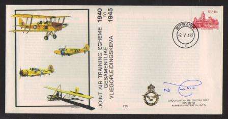 SA AIR FORCE (SAAF) FLIGHT COVER #29b - JOINT AIR TRAINING SCHEME 1940-1945 SIGNED IN BLUE