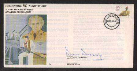 SA AIR FORCE (SAAF) SIGNED FLIGHT COVER #34 - 50TH ANNIV SA WOMENS AVIATION ASSOCIATION