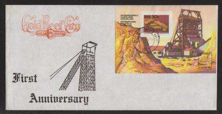 RSA 1987 1ST ANNIV GOLD REEF CITY COM COVER CXD 11/4/87