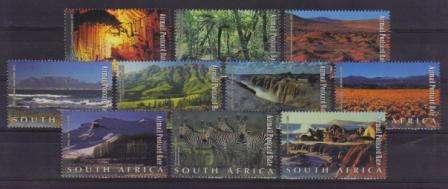 RSA 2001 SA NATURAL WONDERS SET OF 10 MNH SINGLES