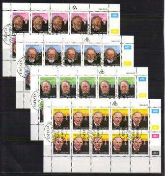 TRANSKEI 1985 HEROES OF MEDICINE SET OF 4 CTO FULL SHEETS OF 10