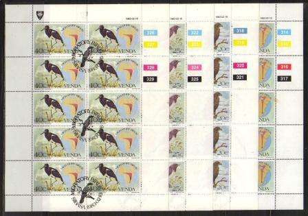 VENDA 1983 MIGRATORY BIRDS SET OF 4 CTO FULL SHEETS OF 10