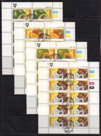 VENDA 1983 SUBTROPICAL FRUIT SET OF 4 CTO FULL SHEETS OF 10