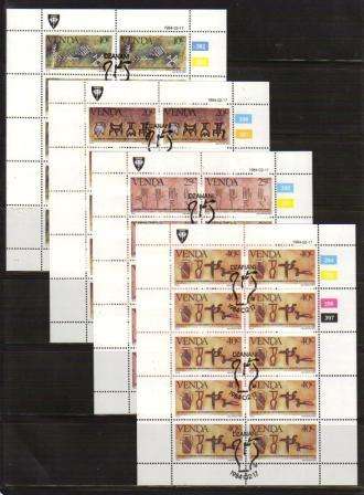 VENDA 1984 HISTORY OF WRITING SET OF 4 CTO FULL SHEETS OF 10