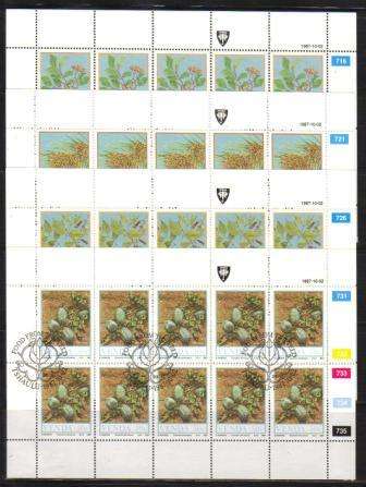 VENDA 1987 FOOD FROM THE VELD SET OF 4 CTO FULL SHEETS OF 10