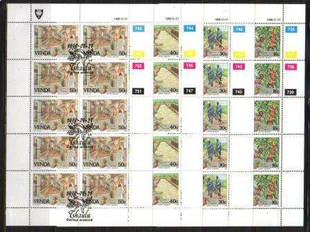 VENDA 1988 COFFEE INDUSTRY SET OF 4 CTO FULL SHEETS OF 10