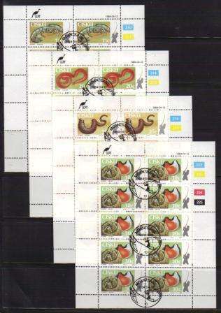 CISKEI 1984 FISHBAIT SET OF 4 USED (CTO) FULL SHEETS OF 10