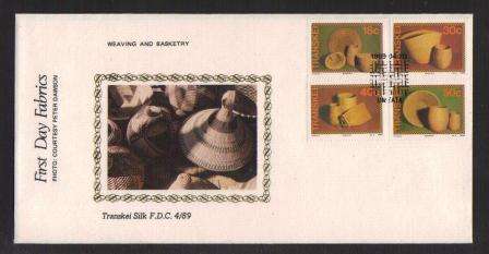 TRANSKEI 1989 WEAVING AND BASKETRY LIMITED EDITION SILK FDC 4/89