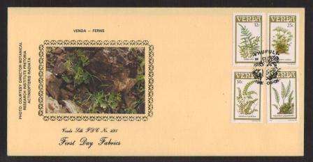 VENDA 1985 FERNS LIMITED EDITION SILK FDC 4/85