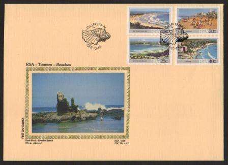 RSA 1983 TOURISM BEACHES LIMITED EDITION SILK FDC #4/83