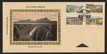 RSA 1984 BRIDGES LIMITED EDITION SILK FDC #3/84