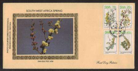 SWA 1984 SPRING ACACIAS LIMITED EDITION SILK FDC #4/84